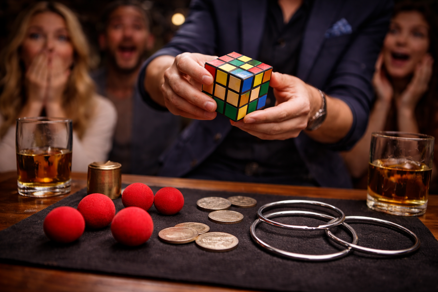 Magier mit Rubik's Cube und Requisiten.png